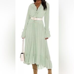 Free People Endless Summer Sweet Darlin Maxi Dress Jade Green Oversized Size L